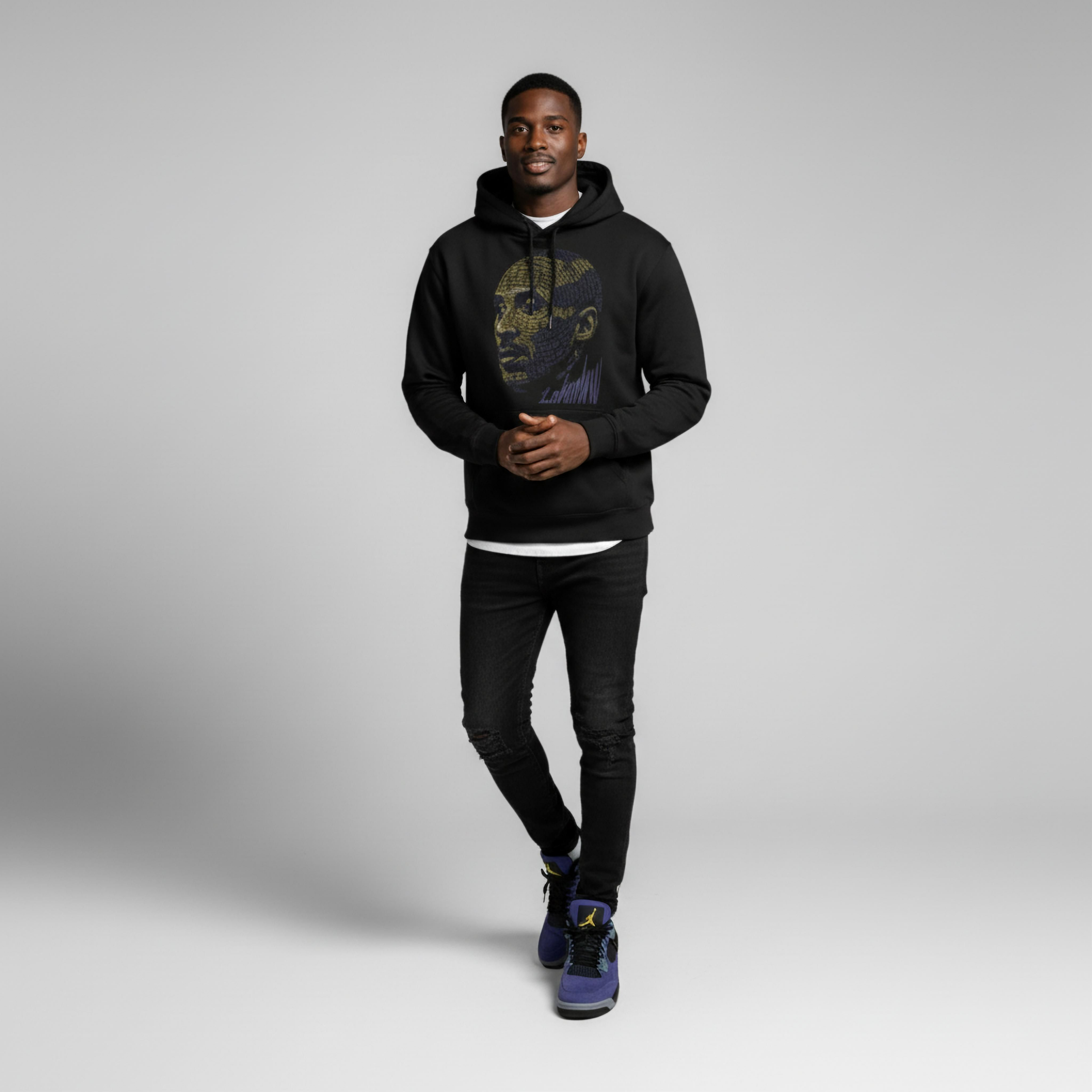 Black Mamba Heavyweight Hoodie Matching Jordan 4 Lakeshow