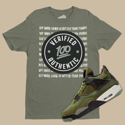 Air Jordan 4 Craft Medium Olive Matching T-Shirt from SNKADX