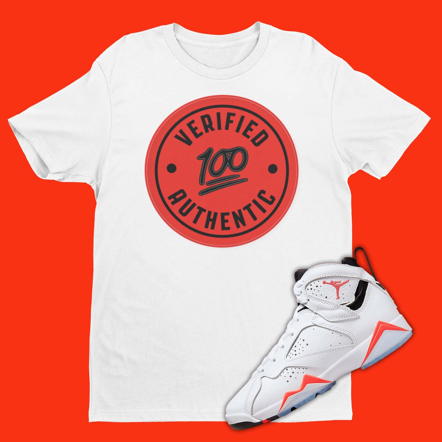 Verified Authentic Shirt Matching Air Jordan 7 White Infrared