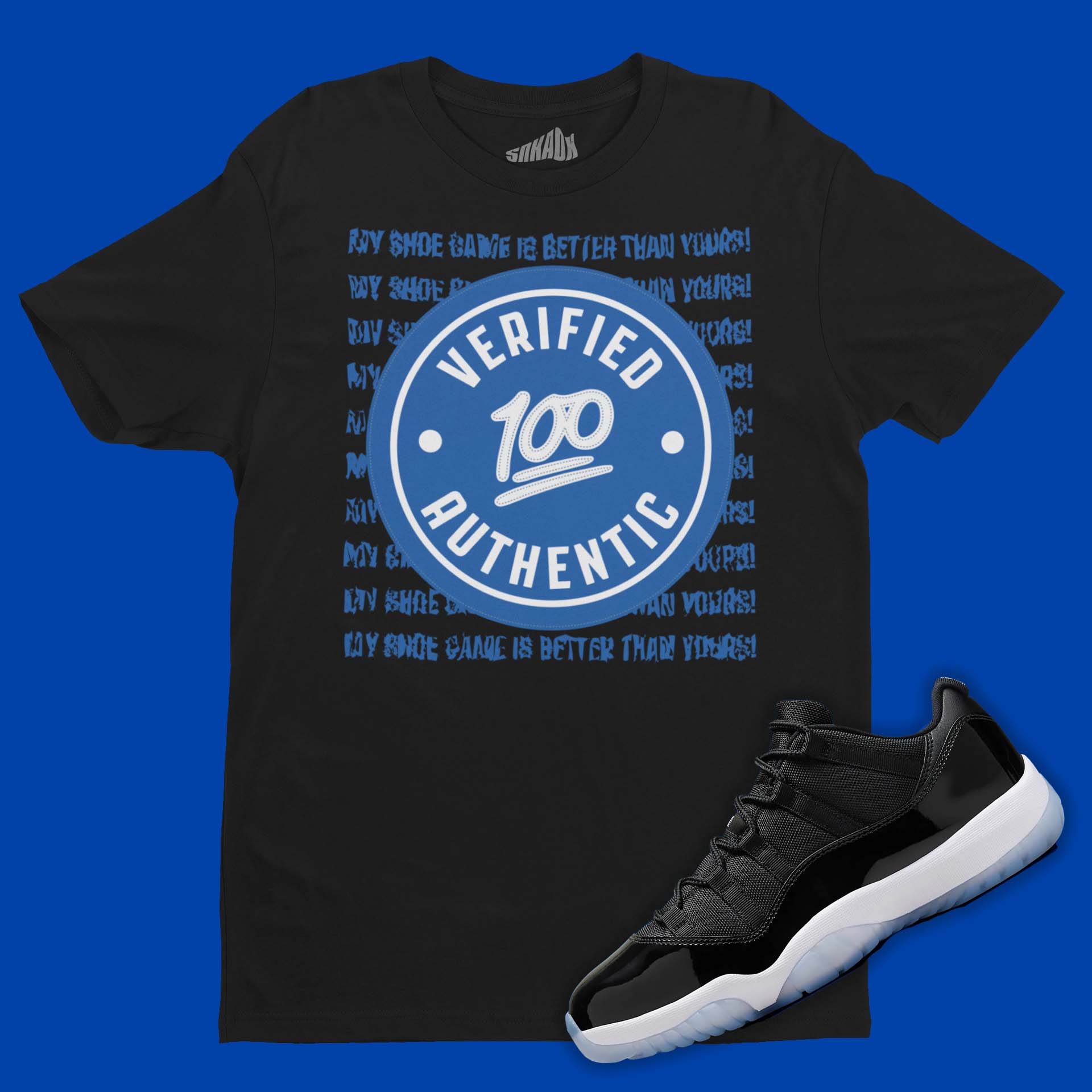 Verified Authentic T-Shirt Matching Air Jordan 11 Low Space Jam