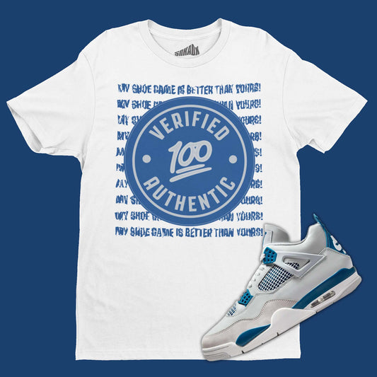 Verified Authentic T-Shirt Matching Air Jordan 4 Industrial Blue