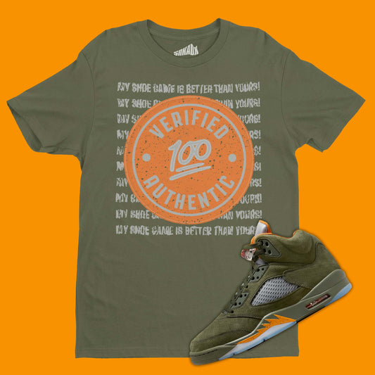 Verified Authentic T-Shirt Matching Air Jordan 5 Olive