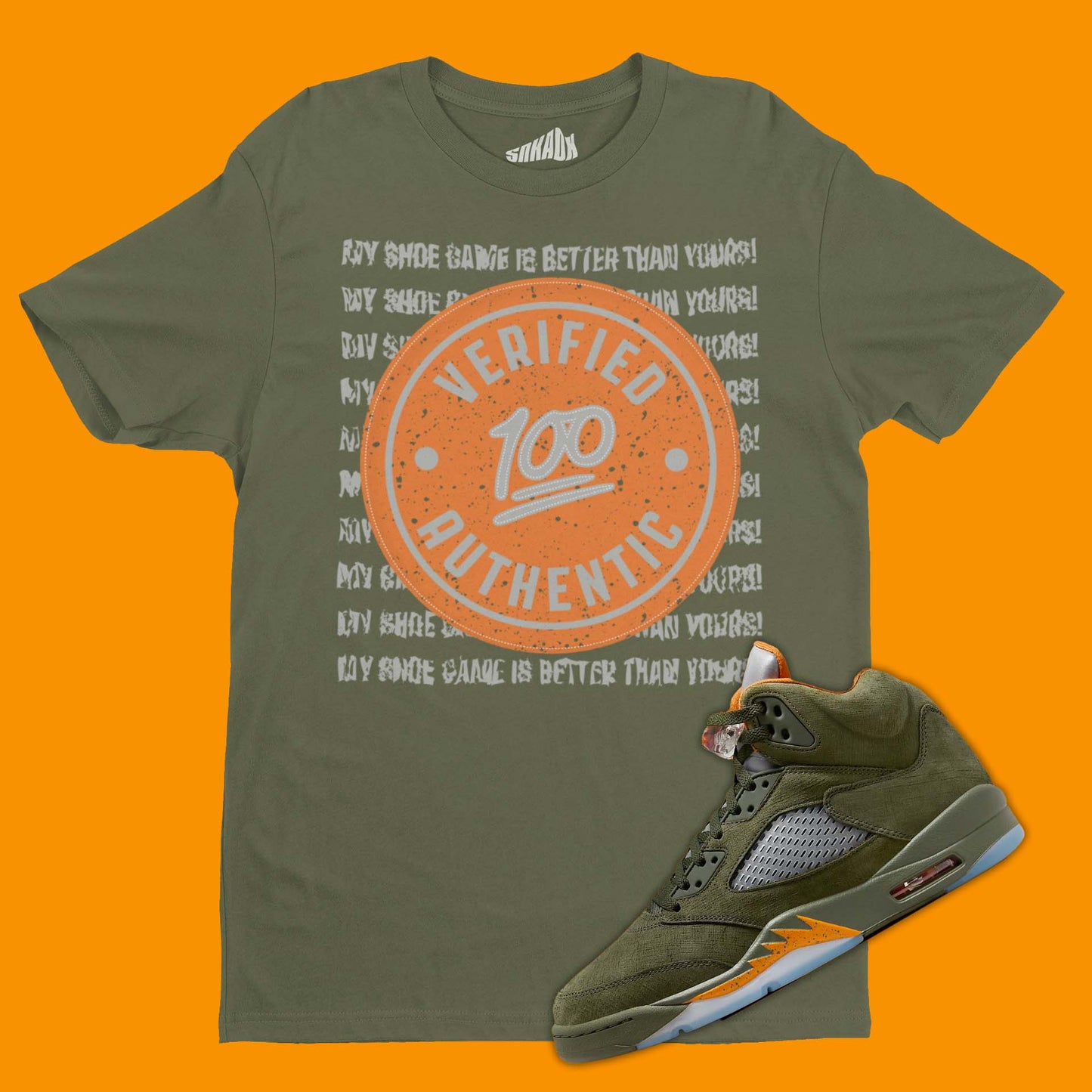 Verified Authentic T-Shirt Matching Air Jordan 5 Olive