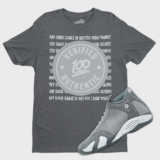 Verified Authentic T-Shirt Matching Air Jordan 14 Flint Grey