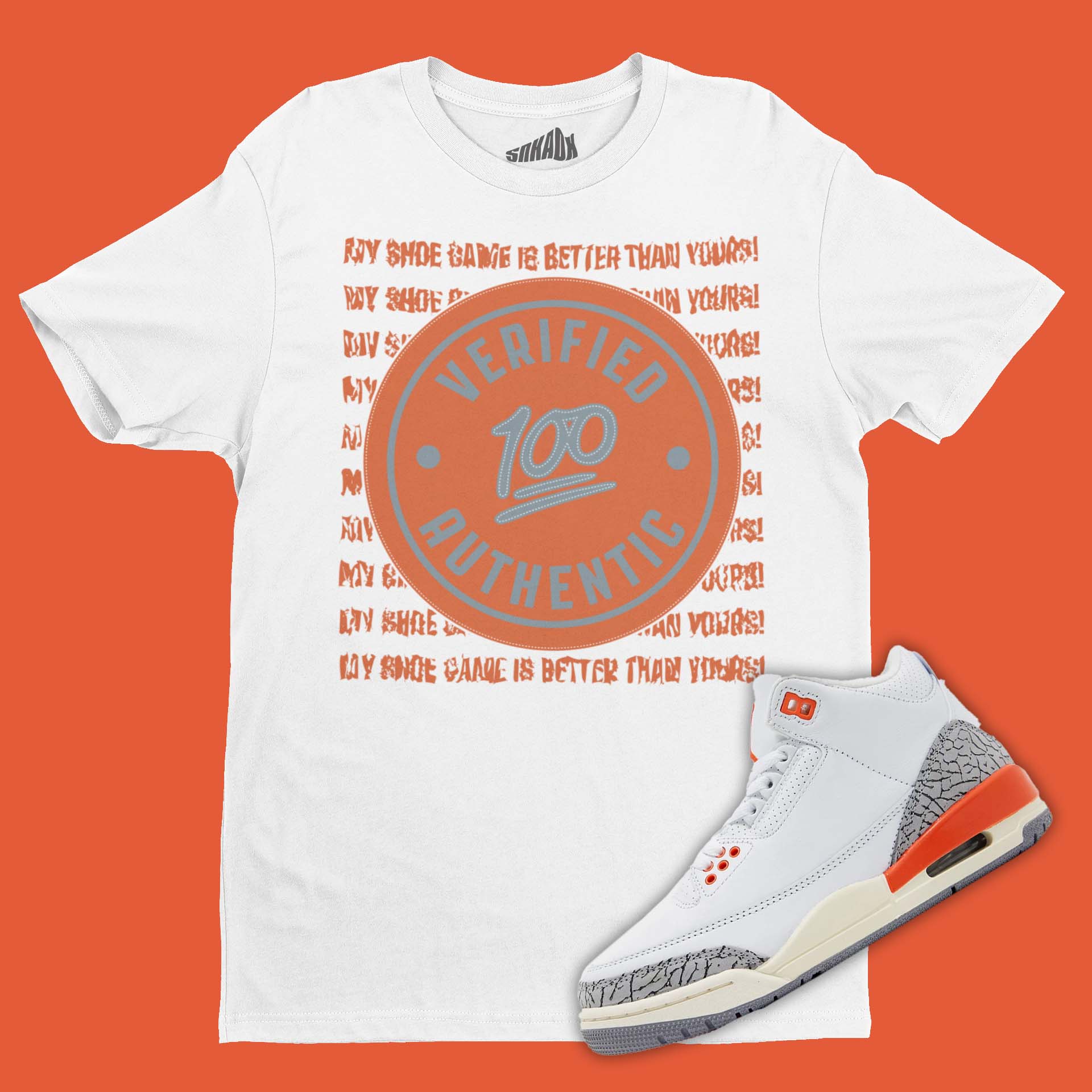 Verified Authentic T-Shirt Matching Air Jordan 3 Georgia Peach