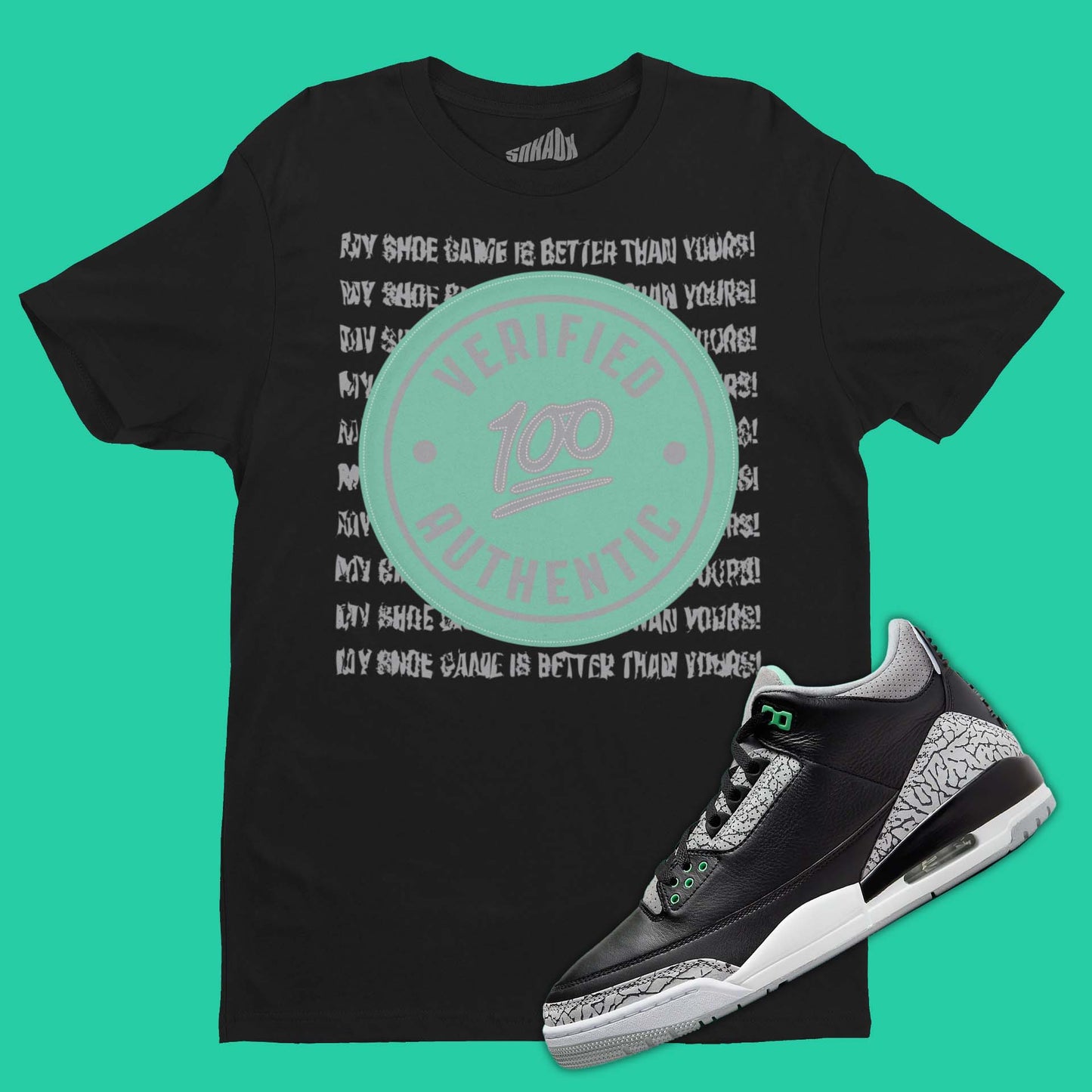 Verified Authentic T-Shirt Matching Air Jordan 3 Green Glow