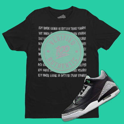 Verified Authentic T-Shirt Matching Air Jordan 3 Green Glow