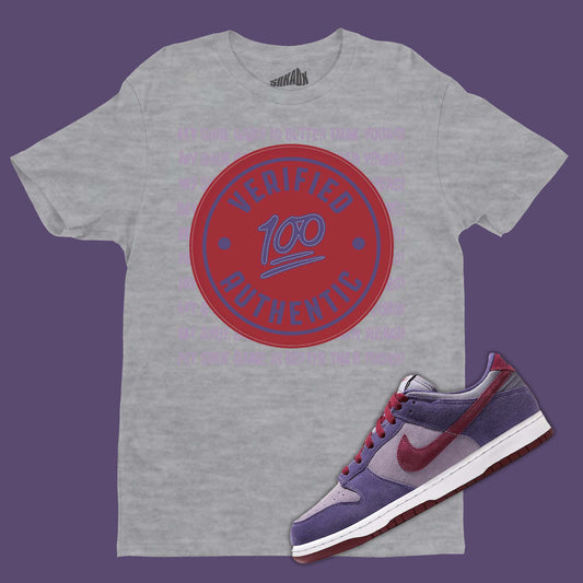 Verified Authentic T-Shirt Matching Dunk Low Plum