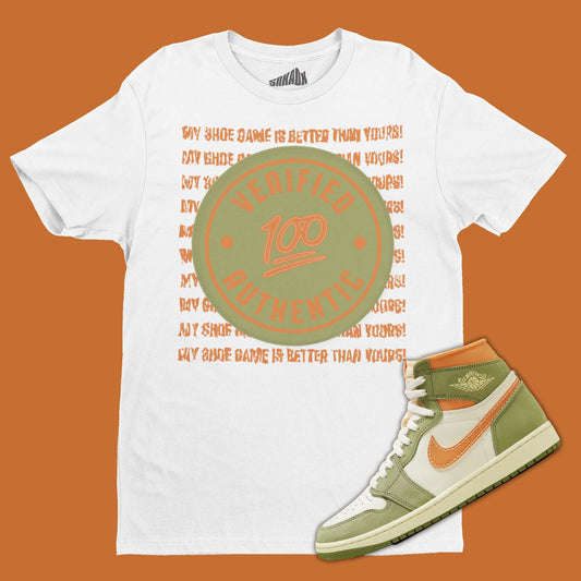 Verified Authentic T-Shirt Matching Air Jordan 1 High OG Celadon