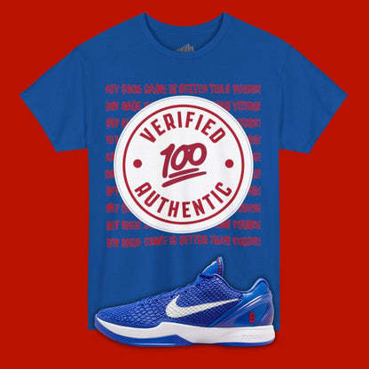 Verified Authentic royal blue T-Shirt Matching Kobe 6 Protro Dodgers