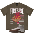 Warning Heavyweight brown T-Shirt Matching Air Jordan 12 Fireside