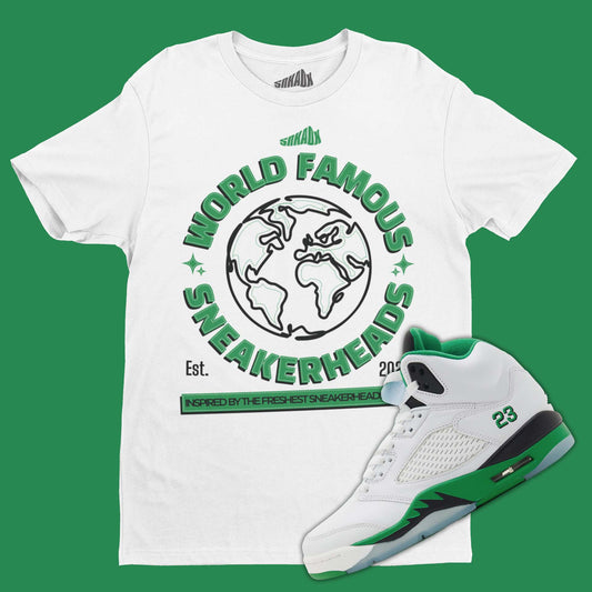 World Famous Sneakerheads T-Shirt Matching Air Jordan 5 Lucky Green