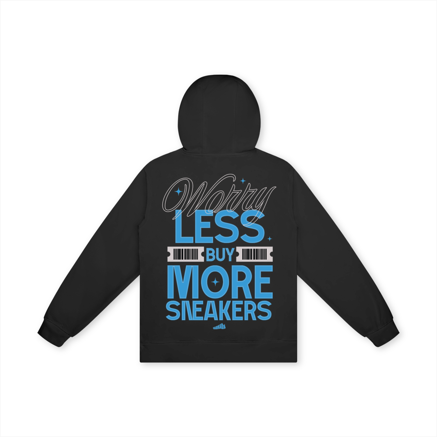 Worry Less Buy More Sneakers Heavyweight Hoodie Matching Jordan 14 University Blue