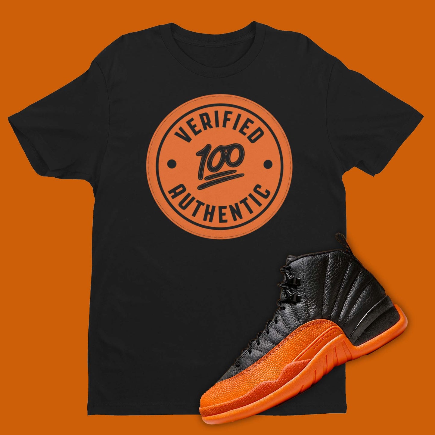 Air Jordan 12 Brilliant Orange matching shirt for sneakerheads