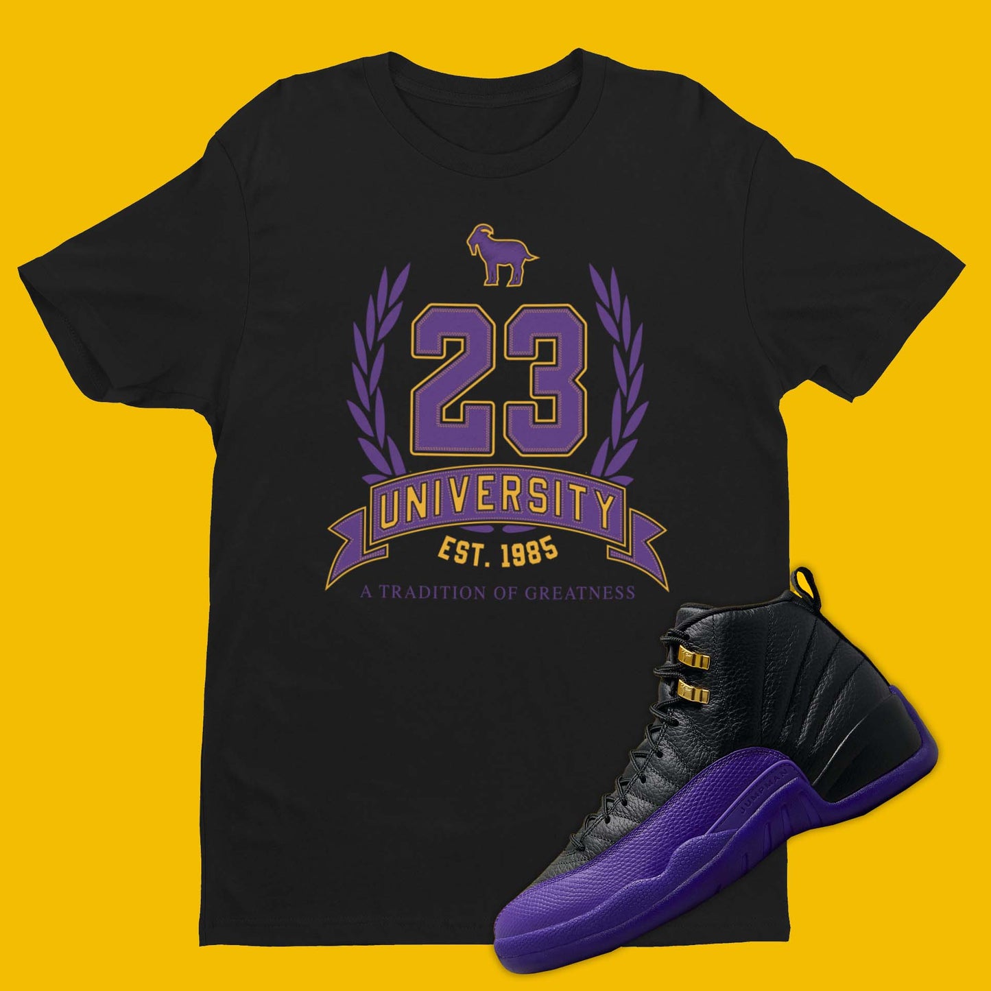 23 University Air Jordan 12 Field Purple Matching T-Shirt from SNKADX.