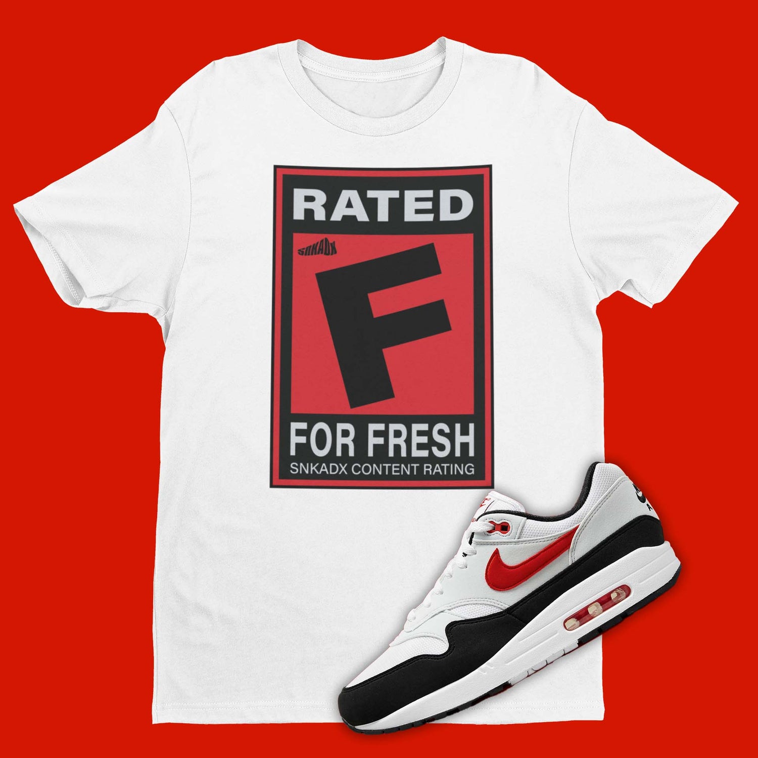 Gamer rating t-shirt matching Nike Air Max 1 Chili 2023 FD9082-101