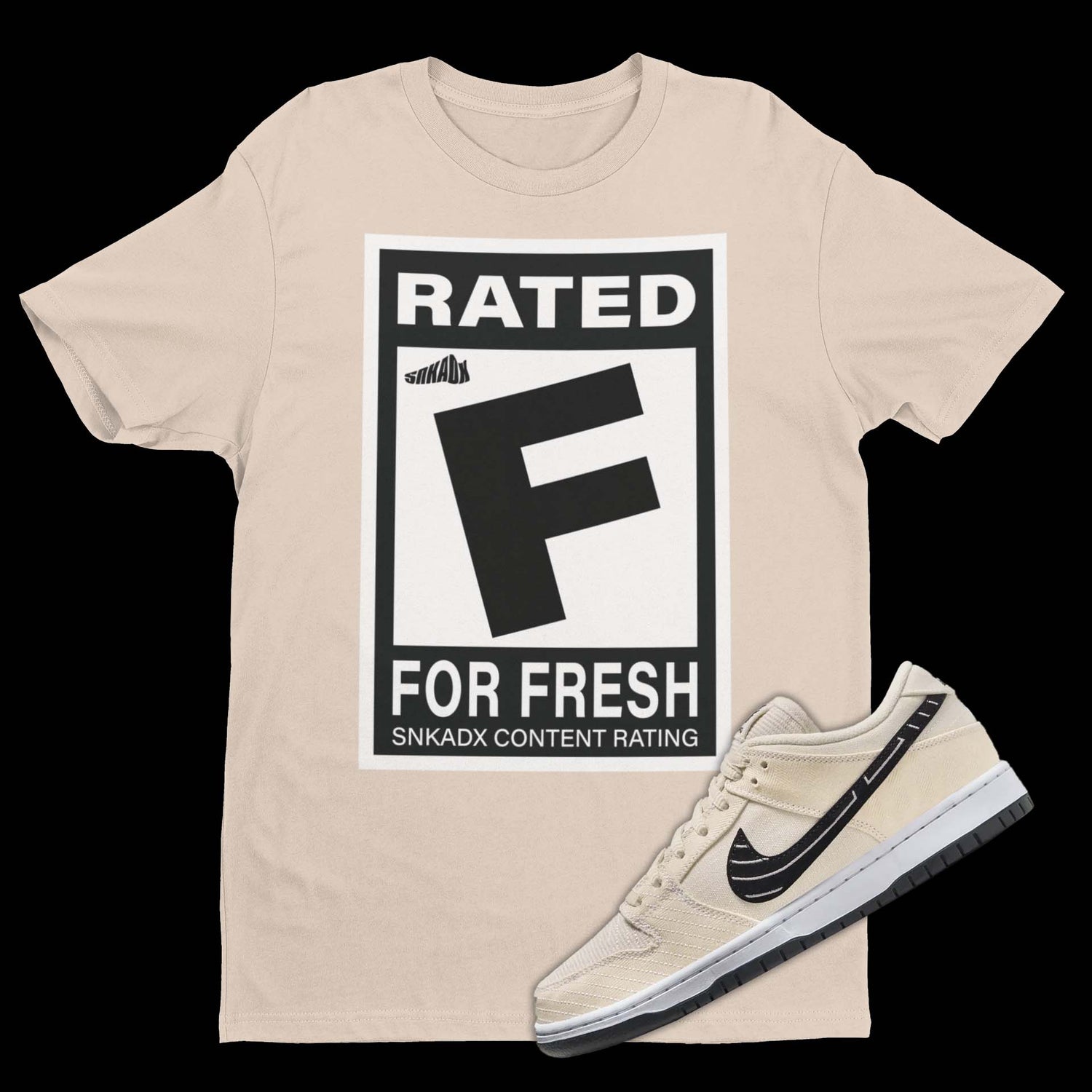 Stay stylish with the Rated F For Fresh Nike Albino & Preto Matching T-Shirt from SNKADX. 