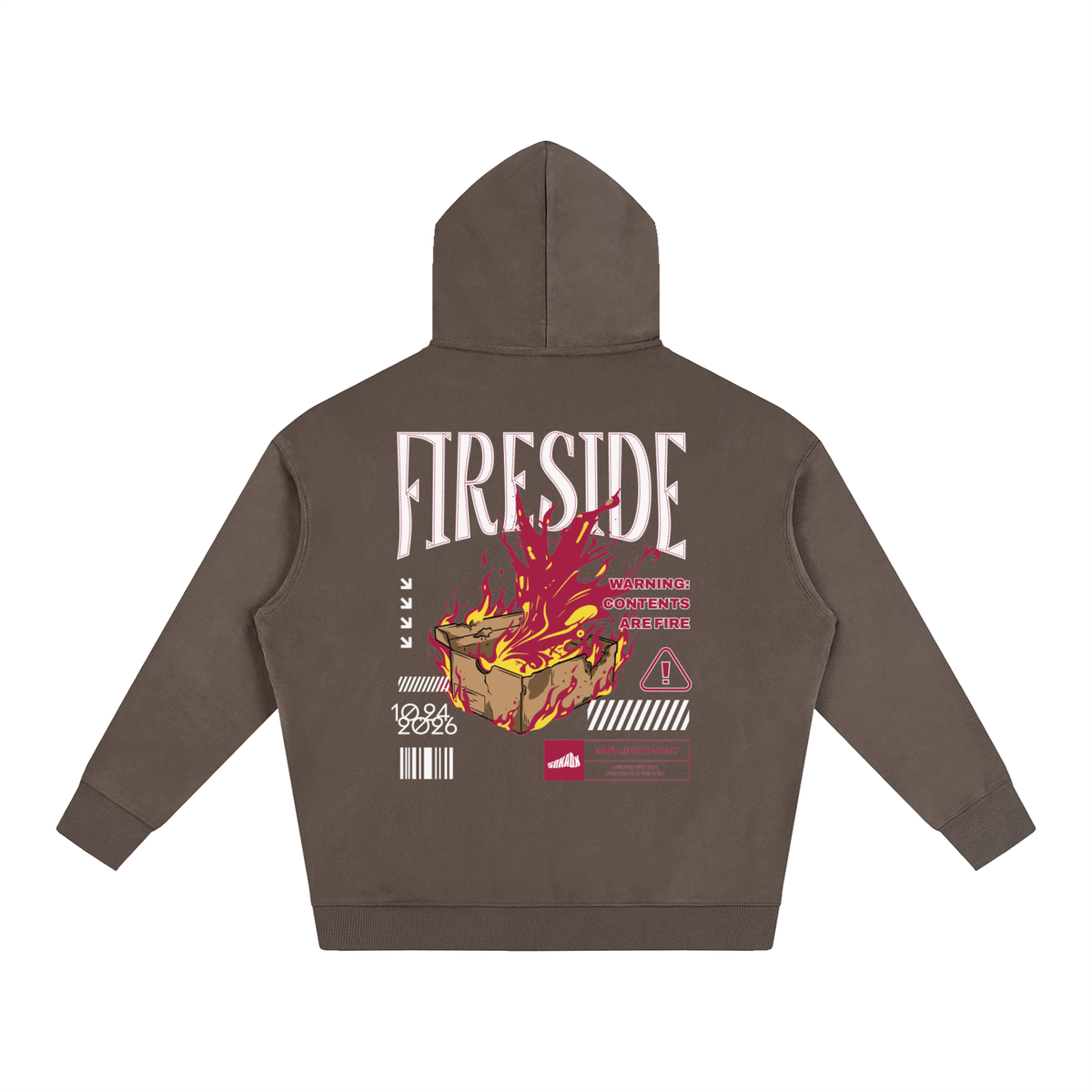 Warning Oversize Fleeced Hoodie Warning Air Jordan 12 Fireside
