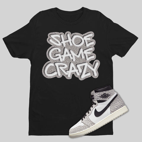 The perfect hip-hop black shirt to match your sneakers! Our Match Jordan 1 t-shirt is made to compliment your kicks. Bring your sneakers to the next level with this Elephant Print Air Jordan 1 shirt. Match and feel trendy with this graphic tee!