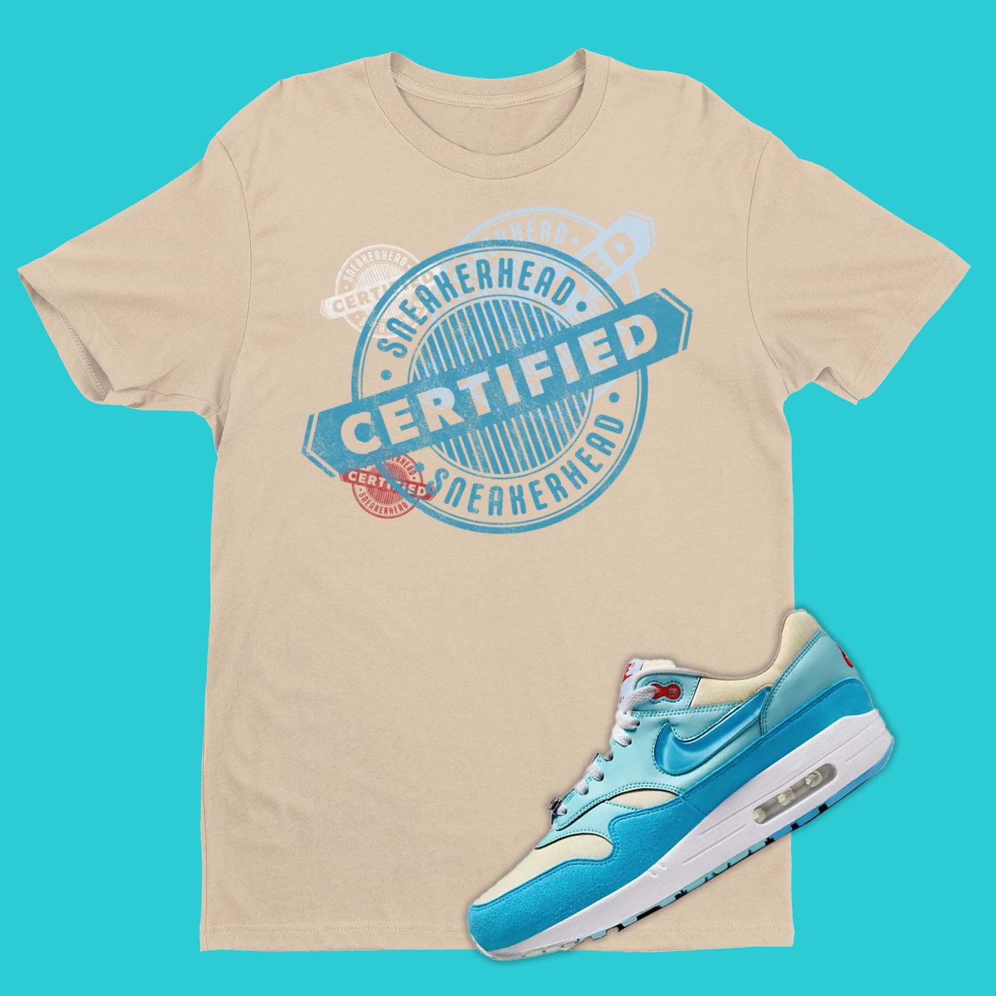 Nike Air Max 1 Blue Gale | Certified Sneakerhead Unisex Shirts | SNKADX Sneaker Tees - SNKADX Sneaker T-Shirts