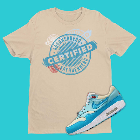 Nike Air Max 1 Blue Gale | Certified Sneakerhead Unisex Shirts | SNKADX Sneaker Tees - SNKADX Sneaker T-Shirts