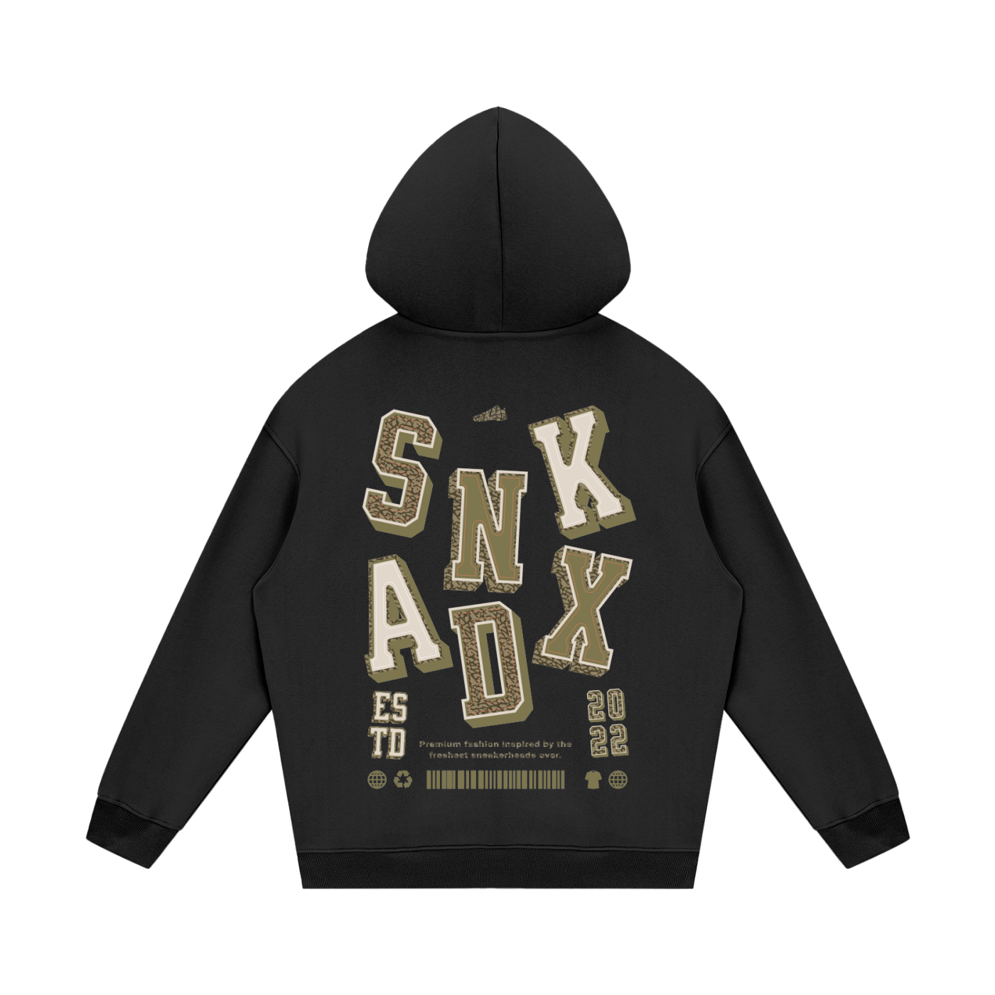 SNKADX Arch Heavyweight Fleece Hoodie Matching Air Jordan 3 "Family Affair" Medium Olive (Black)