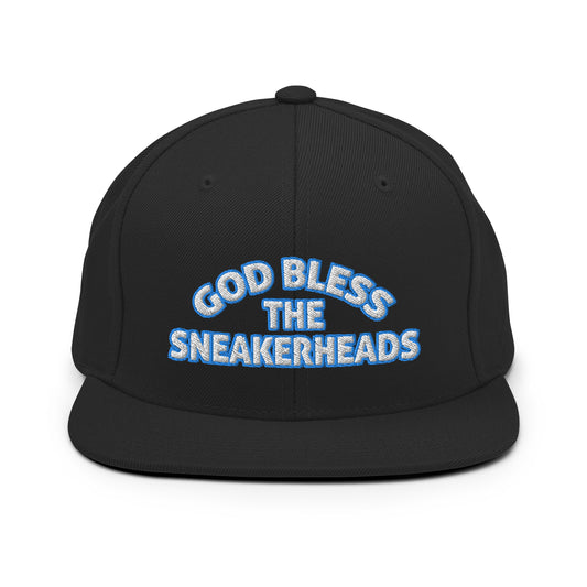 God Bless The Sneakerheads Snapback Black University Blue White