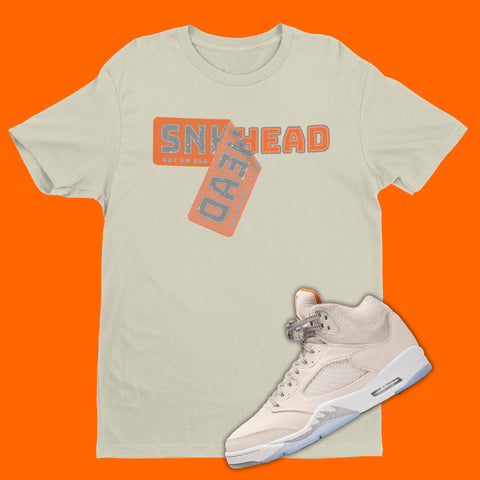 The perfect shirt to match your Air Jordan 5 Craft sneakers! Our Match Jordan 5 t-shirt is made to compliment your kicks. Bring your sneakers to the next level with this Craft 5 Light Orewood Brown shirt. Match and feel trendy with this graphic tee!