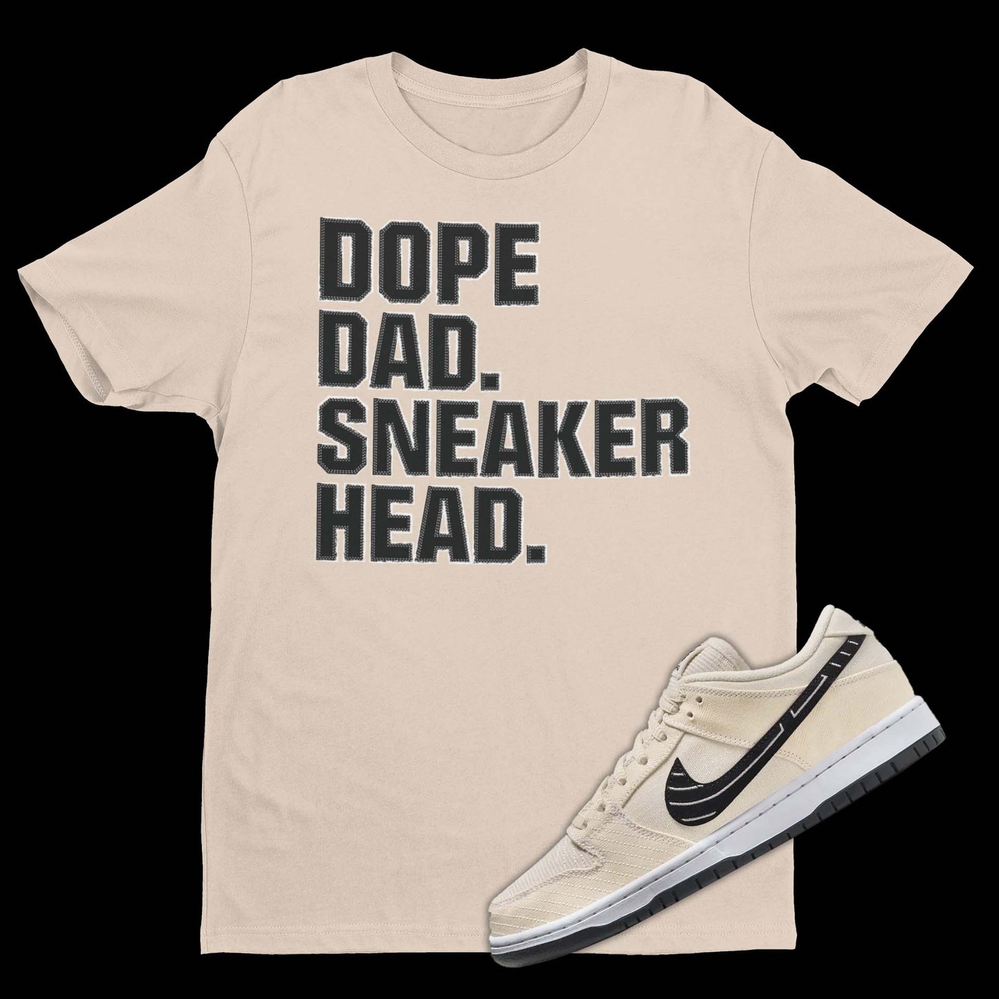 Stay stylish with the Dope Dad Sneakerhead Nike Albino & Preto Matching T-Shirt from SNKADX