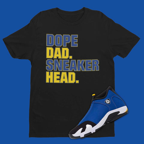 Dad Sneakerhead Shirt Matching Air Jordan 14 Laney in black for sneakerheads.