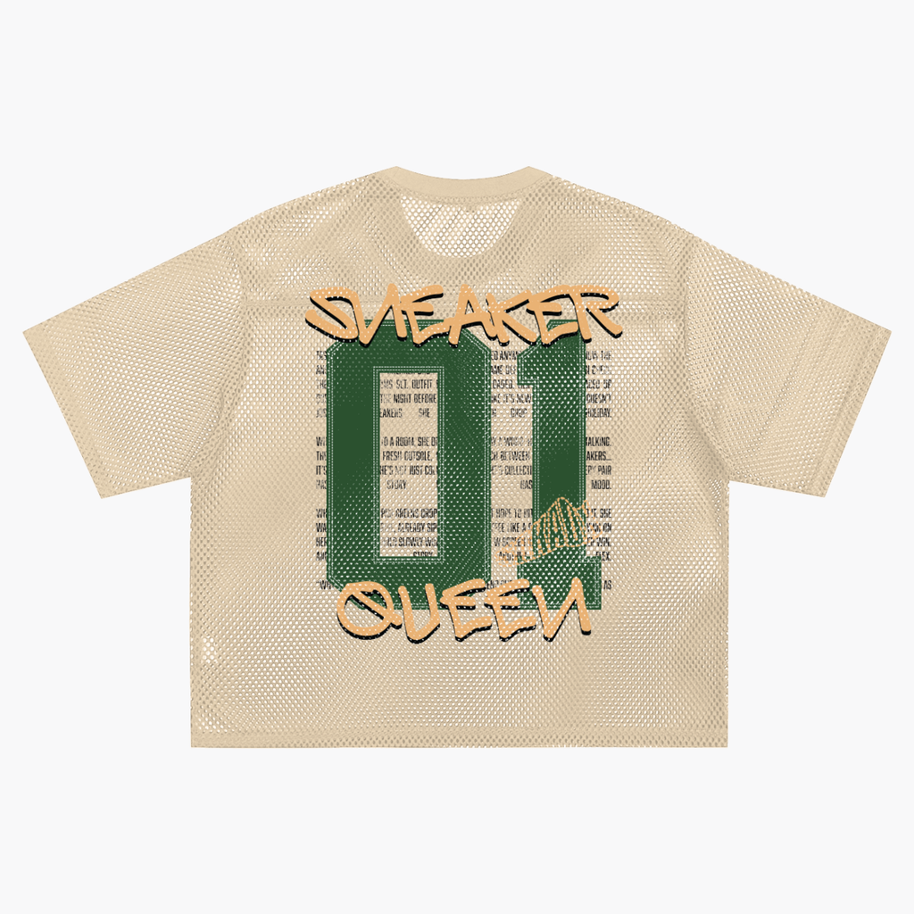 Sneaker Queen #1 See-through Boxy Net T-Shirt  Matching Air Jordan 1 High OG Fir Pro Green