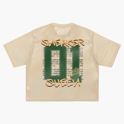 Sneaker Queen #1 See-through Boxy Net T-Shirt  Matching Air Jordan 1 High OG Fir Pro Green