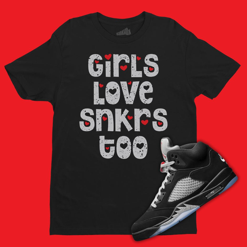 JZ T-Shirt Match Jordan 5 Black Metallic Reimagined