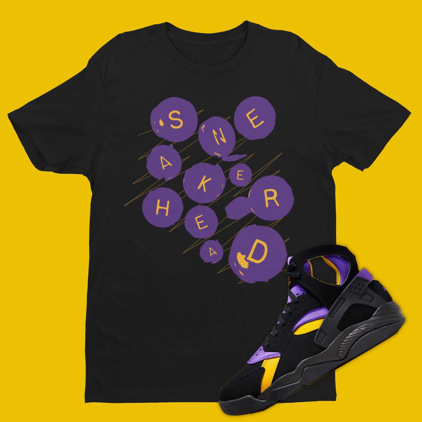 Sneakerhead Nike Air Flight Huarache Lakers Away Matching T-Shirt from SNKADX