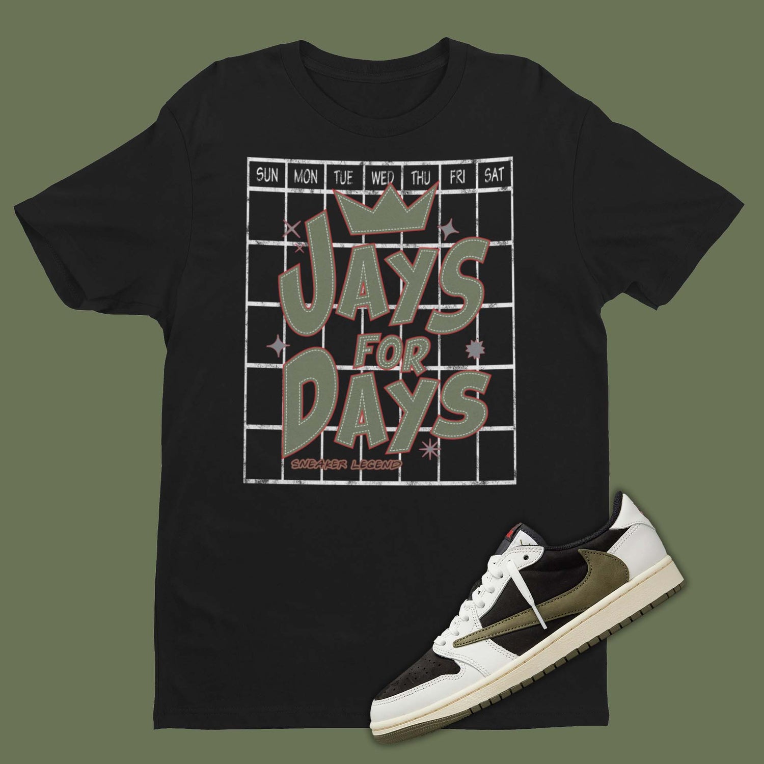 e perfect shirt to match your Travis Scott Air Jordan 1 Olive matching shirt