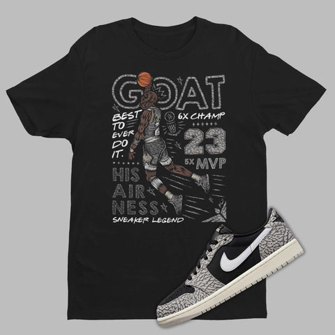 Air Jordan 1 Low Black Cement Matching Shirt And Jordan Outfits | SNKADX