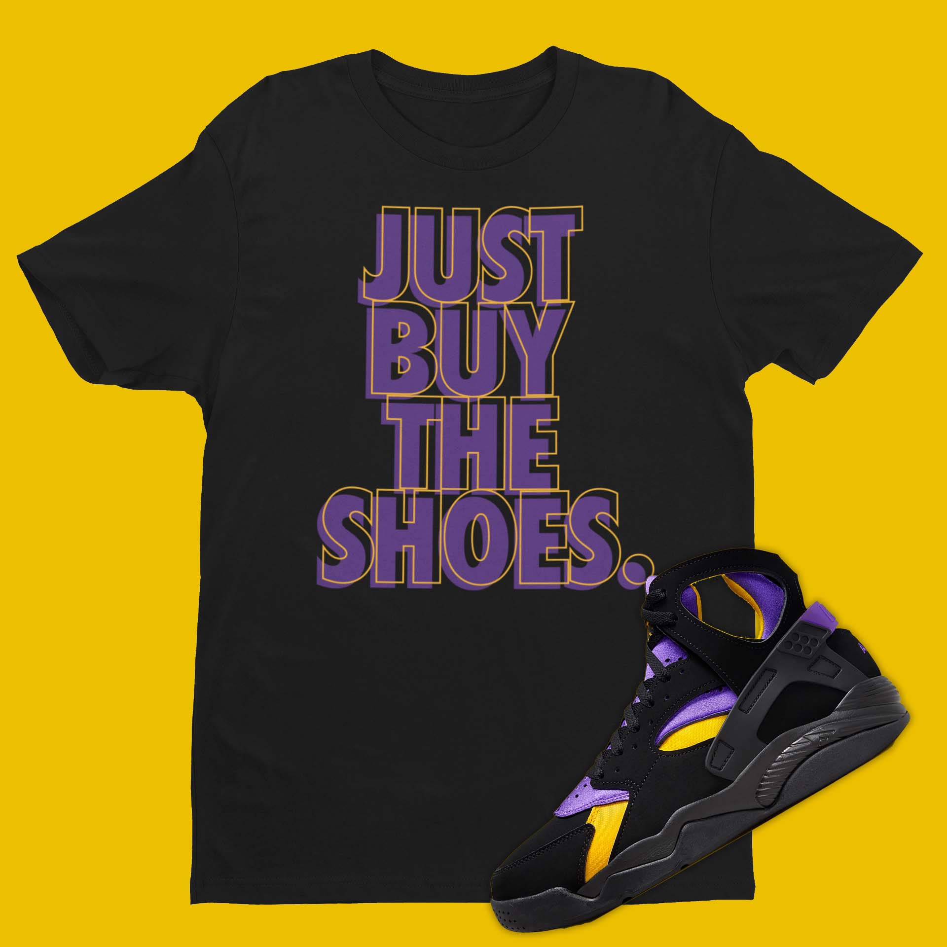 Nike Air Flight Huarache Lakers Away | Buy The Shoes T-Shirt | SNKADX ...
