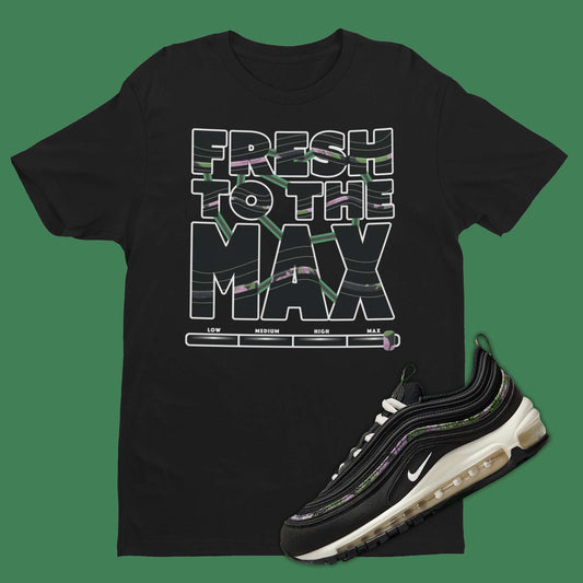 Fresh To The Max Nike Air Max 97 Black Floral Matching T-Shirt from SNKADX