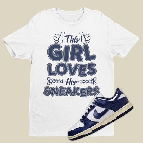 Sneaker Lover Nike Dunk Low Vintage Navy Matching T-Shirt from SNKADX