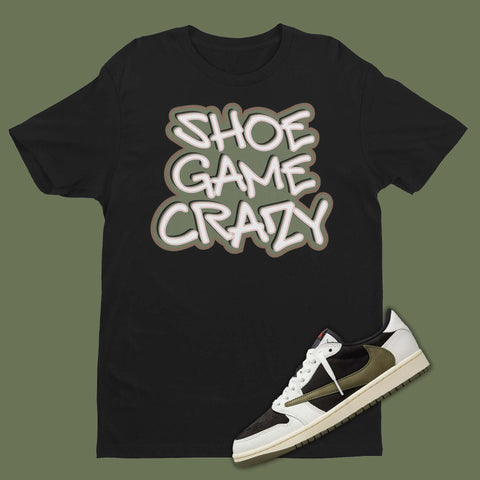 Travis Scott Air Jordan 1 Low Olive DZ4137-106 Matching Shirt in black