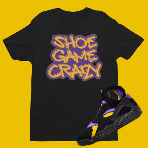 Shoe Game Crazy Nike Air Flight Huarache Lakers Away Matching T-Shirt from SNKADX.