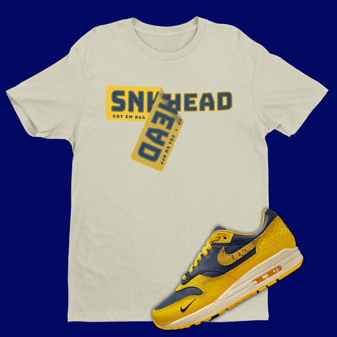 Nike Air Max 1 CO.JP Michigan sneakers shirt with sticker image on front