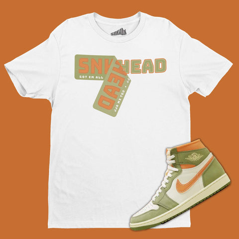 Sneakerhead Sticker T-Shirt Matching Air Jordan 1 High OG Celadon