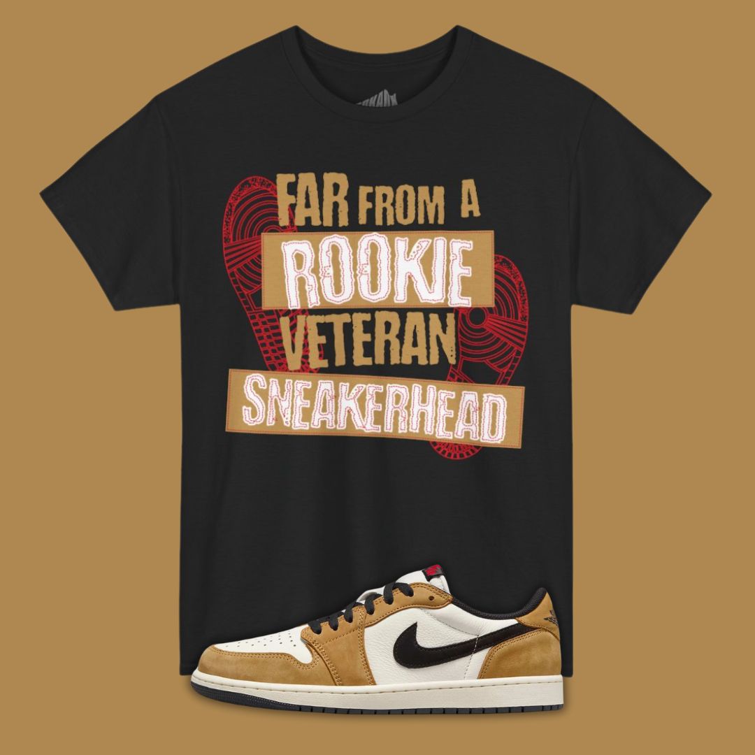 Veteran Sneakerhead black T-Shirt Matching Jordan 1 Low Rookie Of The Year