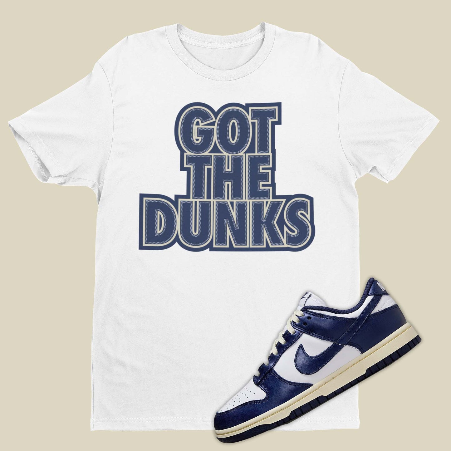 Got The Dunks Nike Dunk Low Vintage Navy Matching T-Shirt from SNKADX