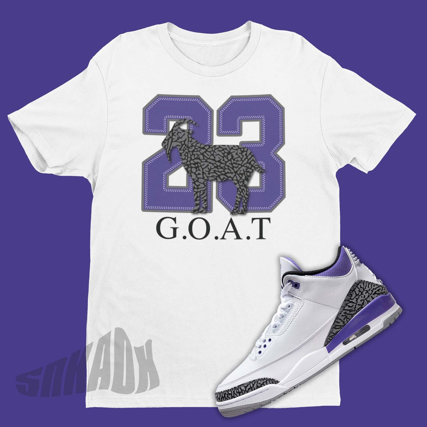 23 GOAT Shirt To Match Air Jordan 3 Dark Iris