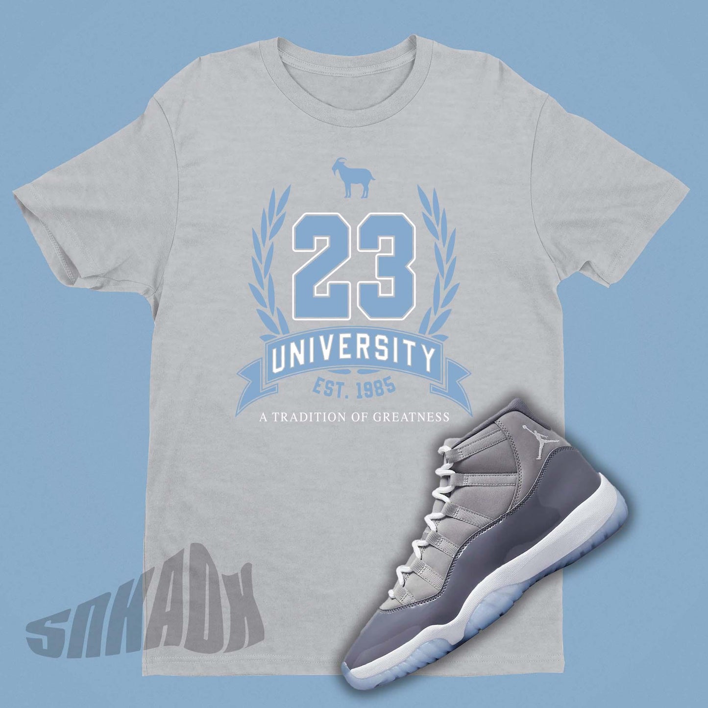 23 University Shirt to match Air Jordan 11 Cool Grey