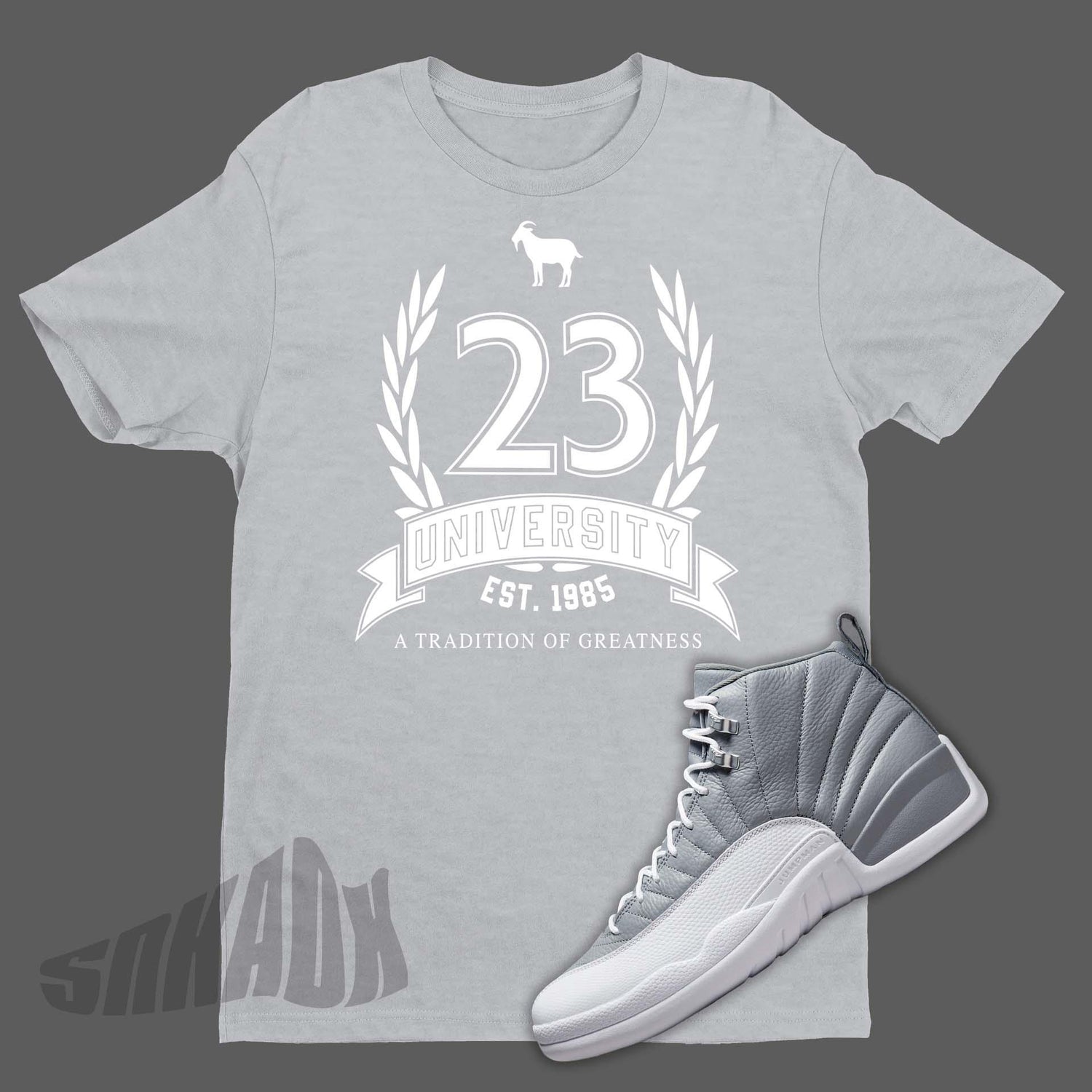 23 University Grey Shirt To Match Air Jordan 12 Stealth