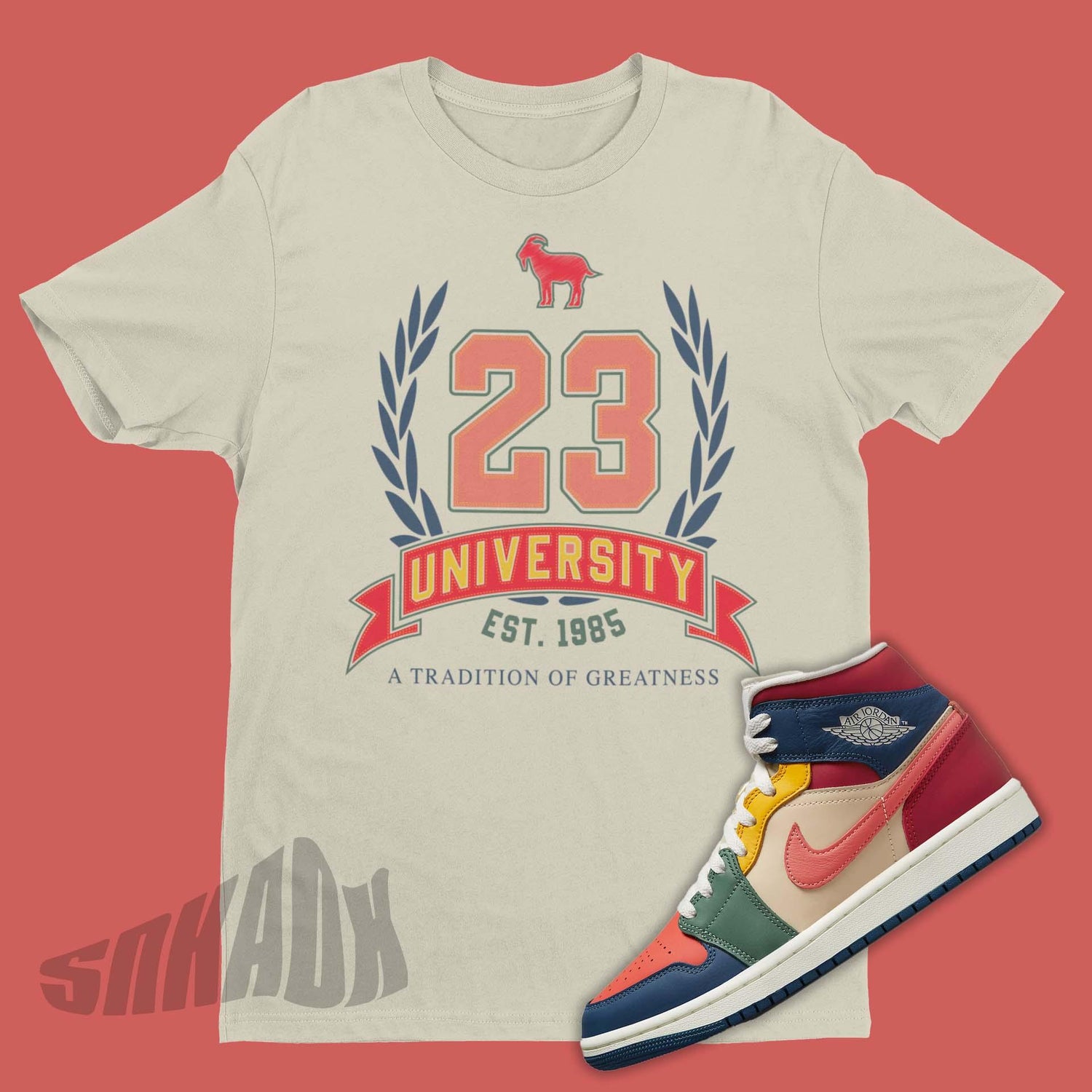 Sneaker Match Tee for Air Jordan 1 Mid Multi Color SNKADX
