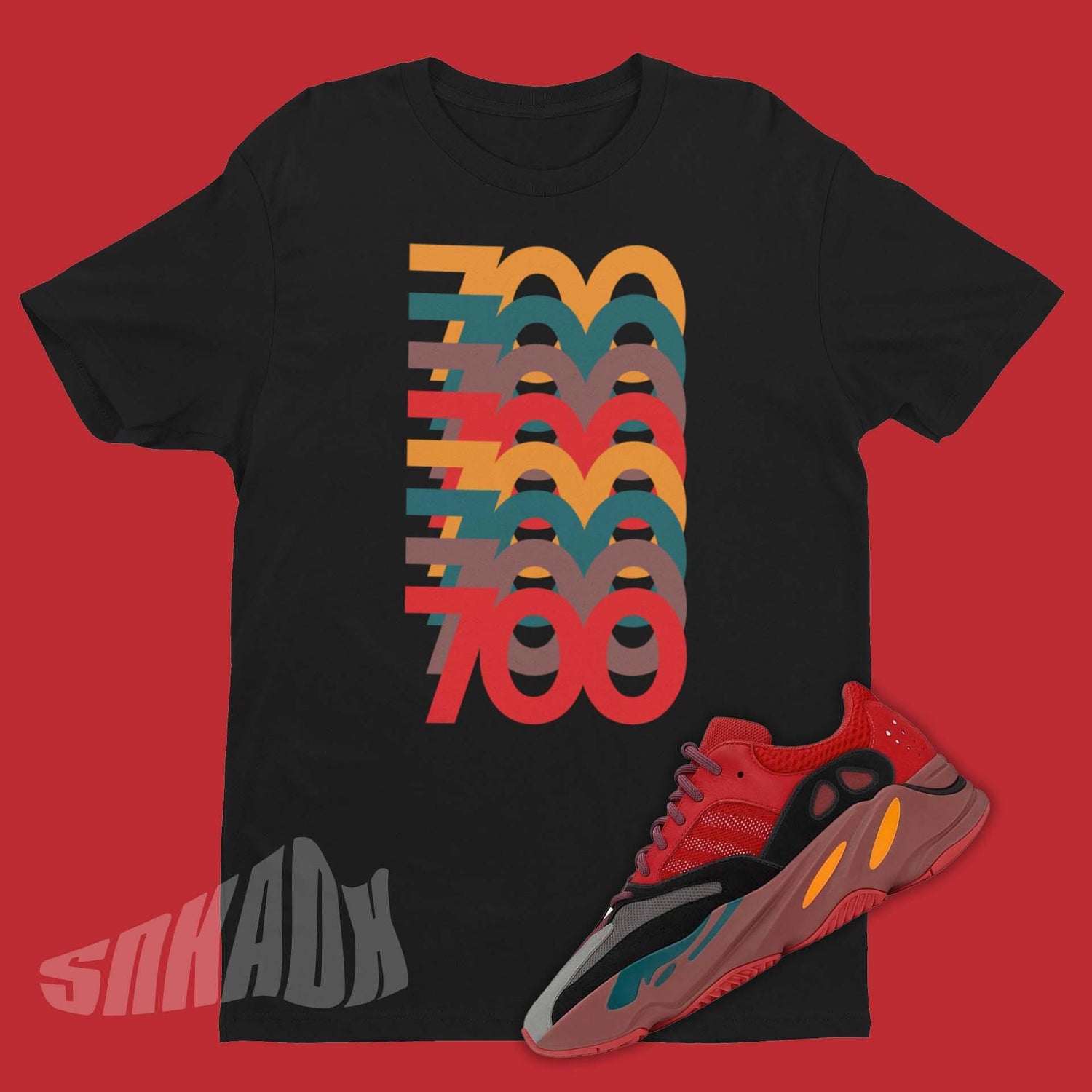 700 Stack Shirt To Match Yeezy Boost 700 Hi-Res Red
